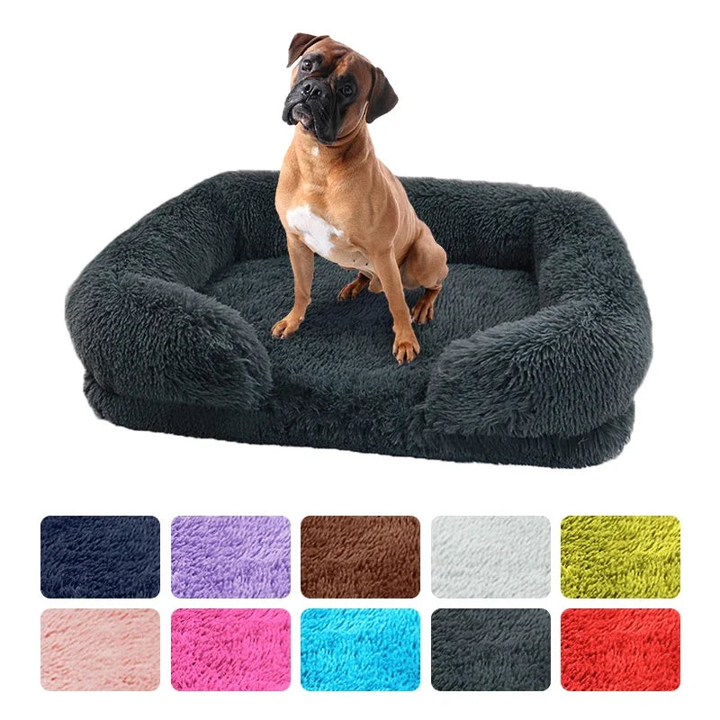 Grand lit pour chien en peluche