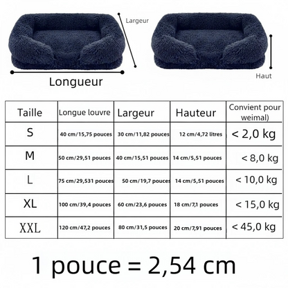Grand lit pour chien en peluche
