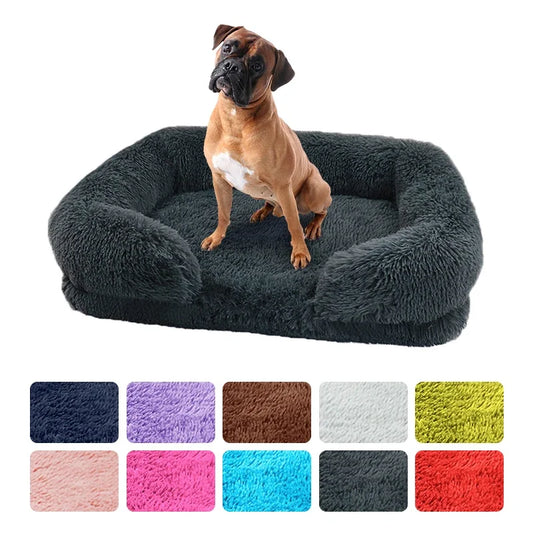 Grand lit pour chien en peluche