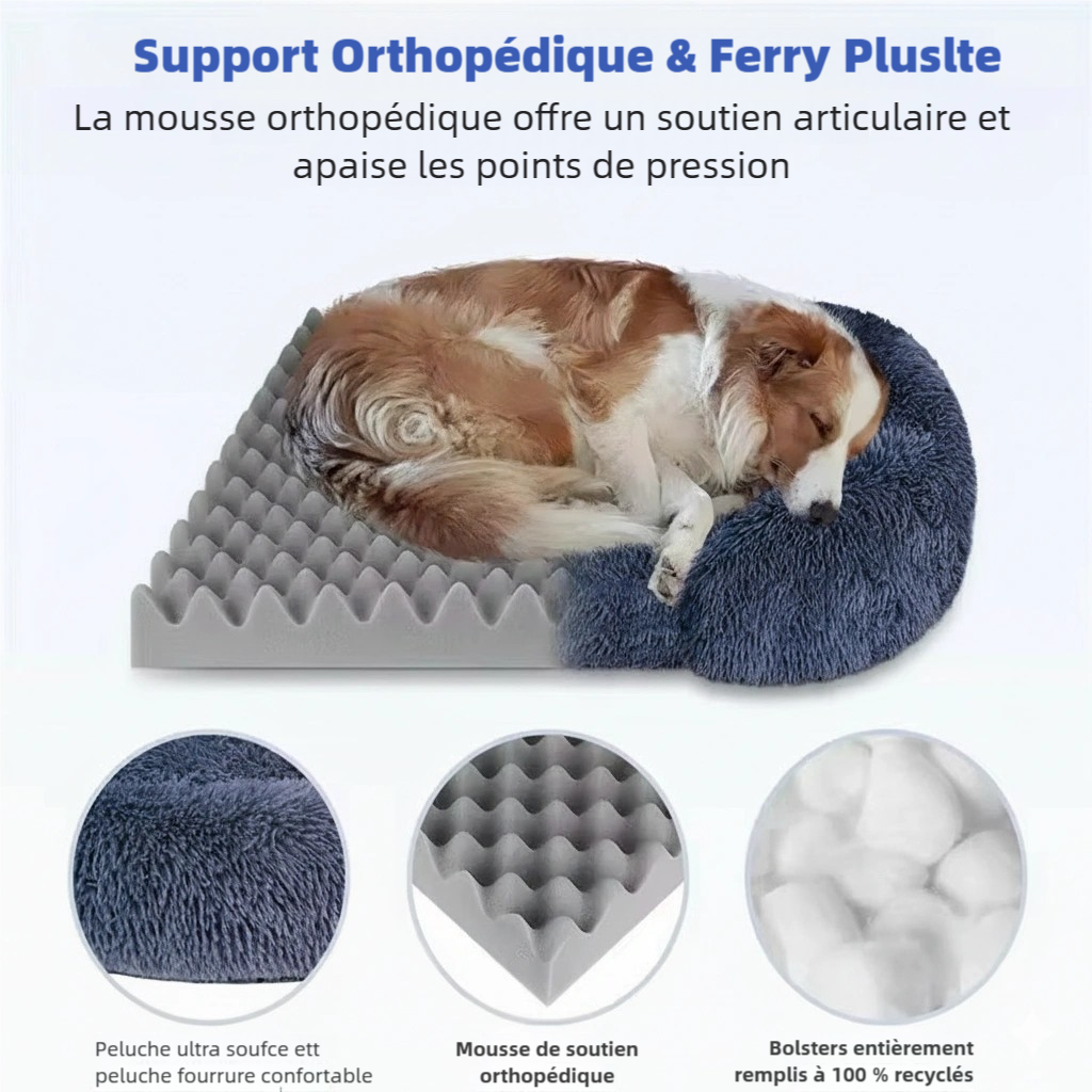 Grand lit pour chien en peluche